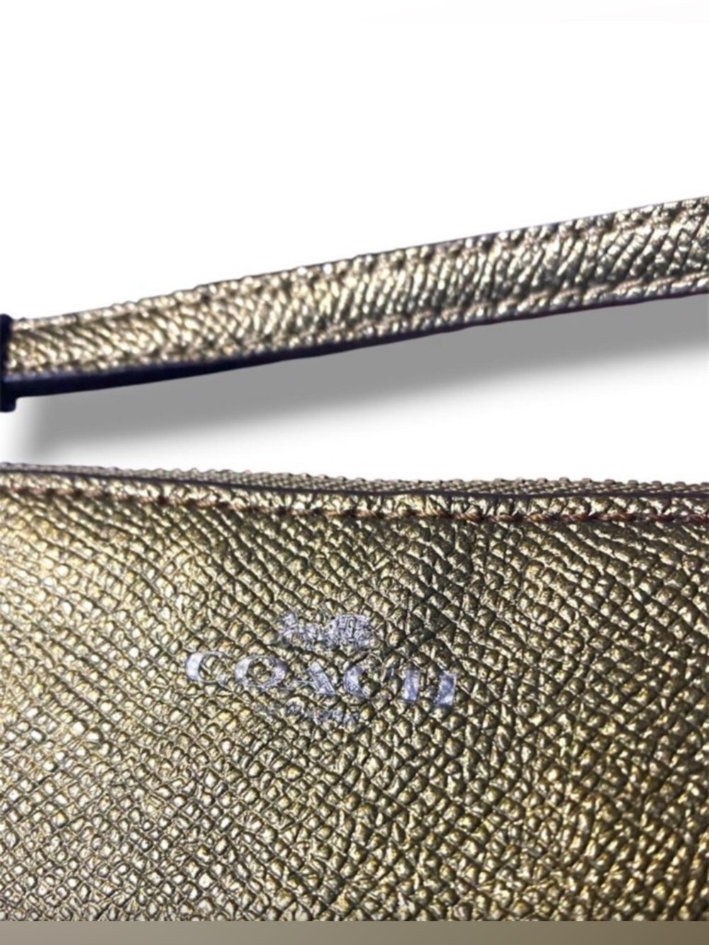 Coach Metallic Gold Tone Wristlet! Vintage! No longer made STYLES. HTF💎 - Picture 4 of 4